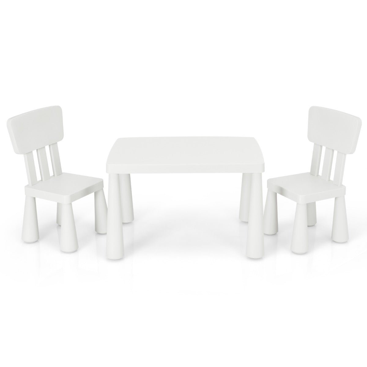 White Kids Table Set with 2 Chairs - Inviting Reading Nook
