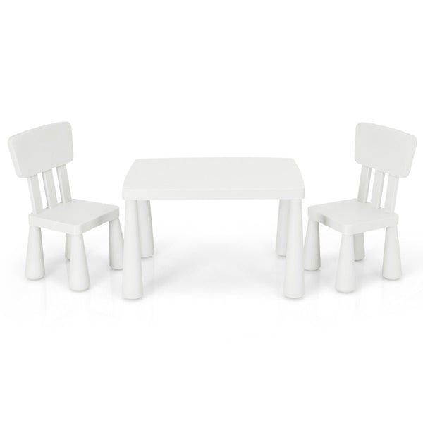 White Kids Table Set with 2 Chairs - Inviting Reading Nook