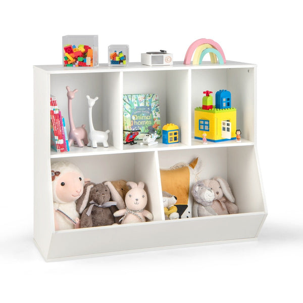 Sleek White Cubby Storage for Kids' Toys