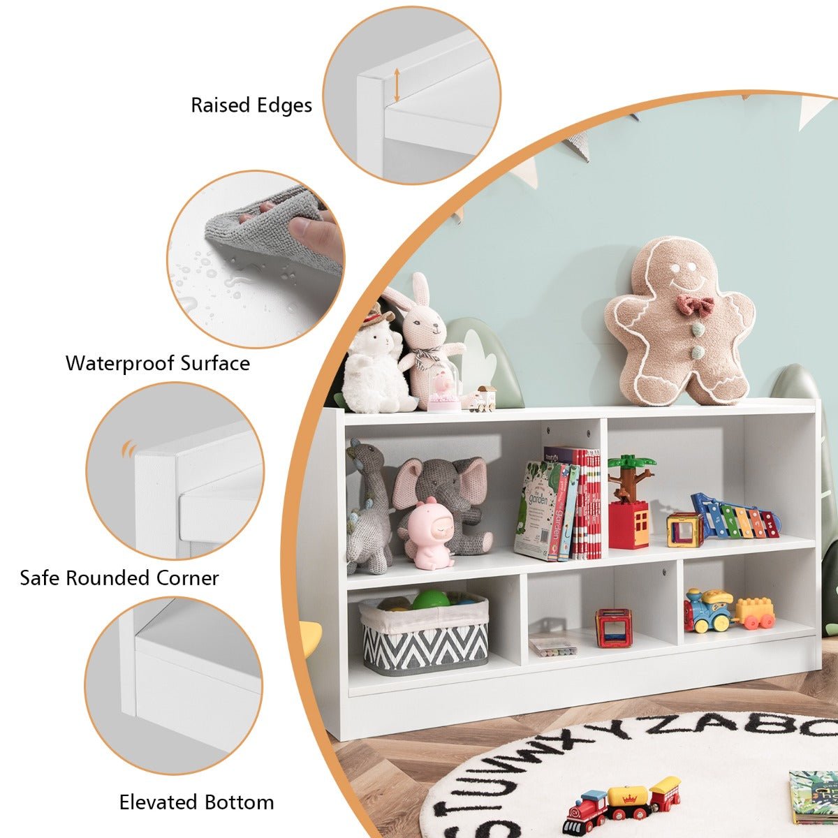 Spacious White Bookshelf for Kids' Treasures