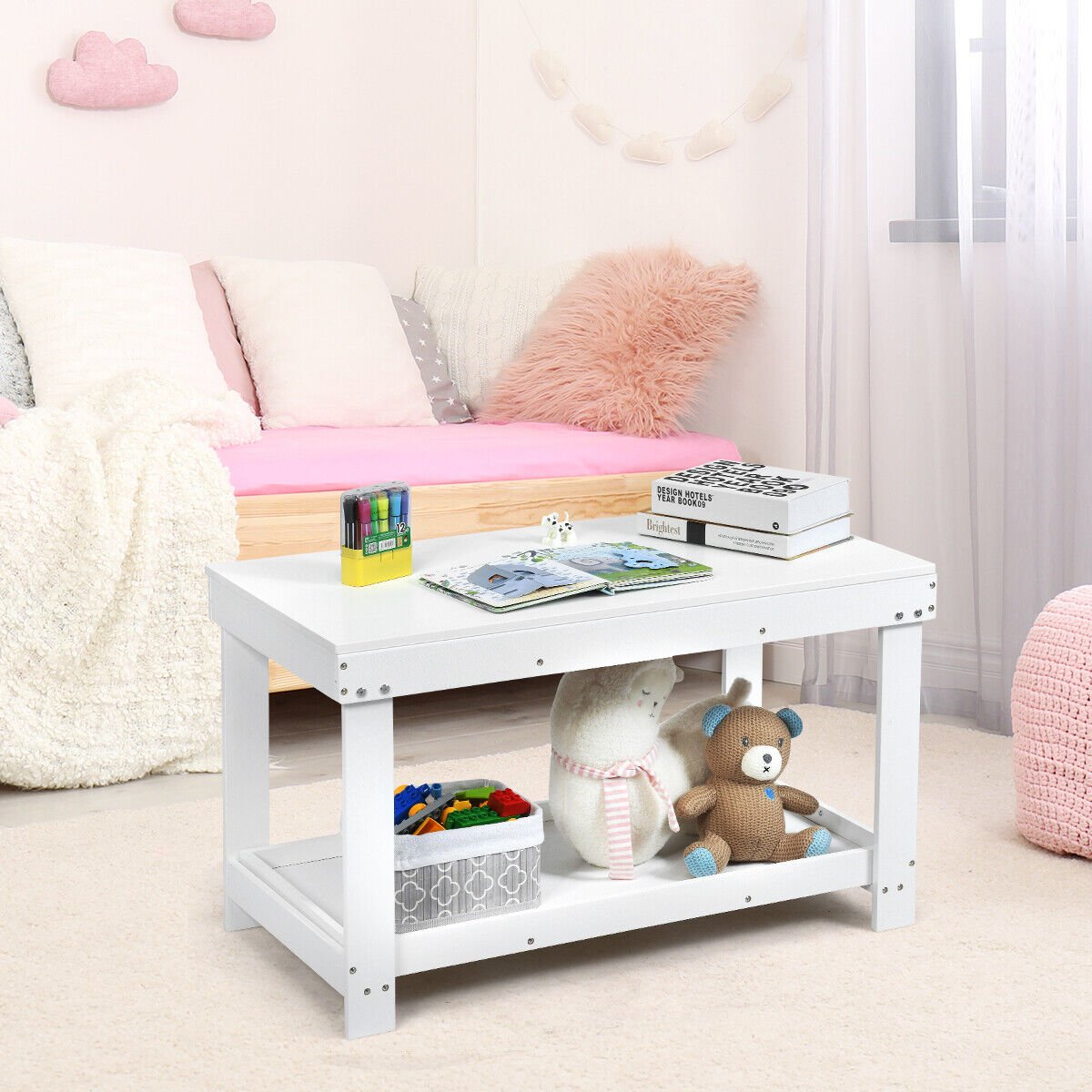 White Wooden Kids Activity Table - Quality Playtime Solutions