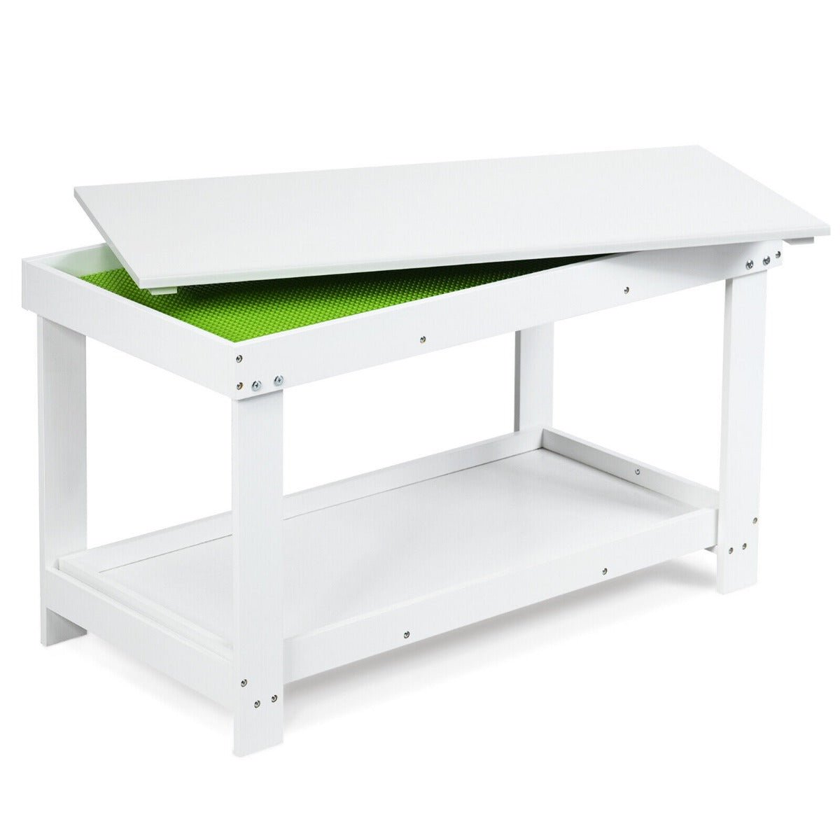 Shop White Wooden Kids Activity Table with Storage Shelf and Removable Top