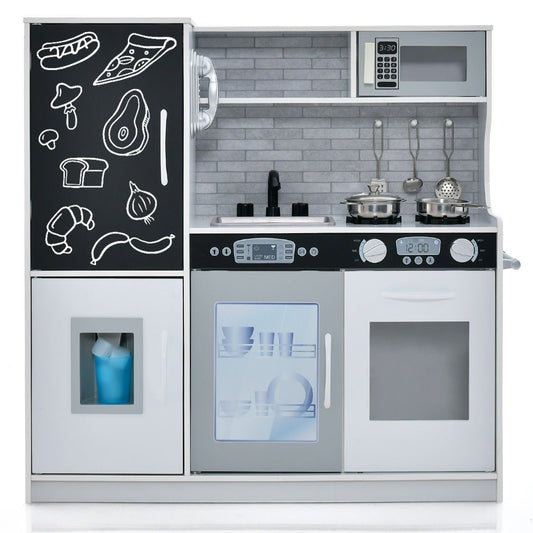 Sleek White Kitchen Playset with Sound Effects