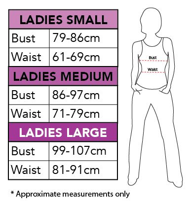 Size Chart Ladies White Rabbit Wonderland Outfit
