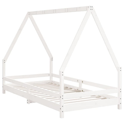 White solid pine kids house bed frame, perfect sleep haven for childrens bedrooms.