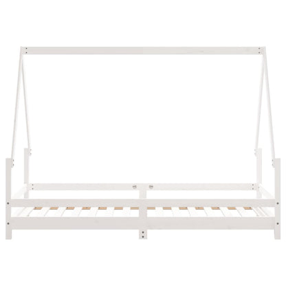 White solid pine kids house bed frame, ideal for creating a whimsical sleep sanctuary.