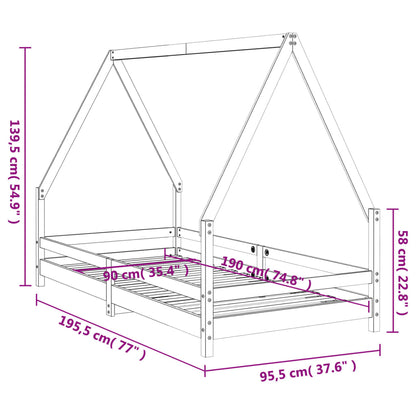 White solid pine kids house bed frame for magical bedtime stories and cozy sleepovers.