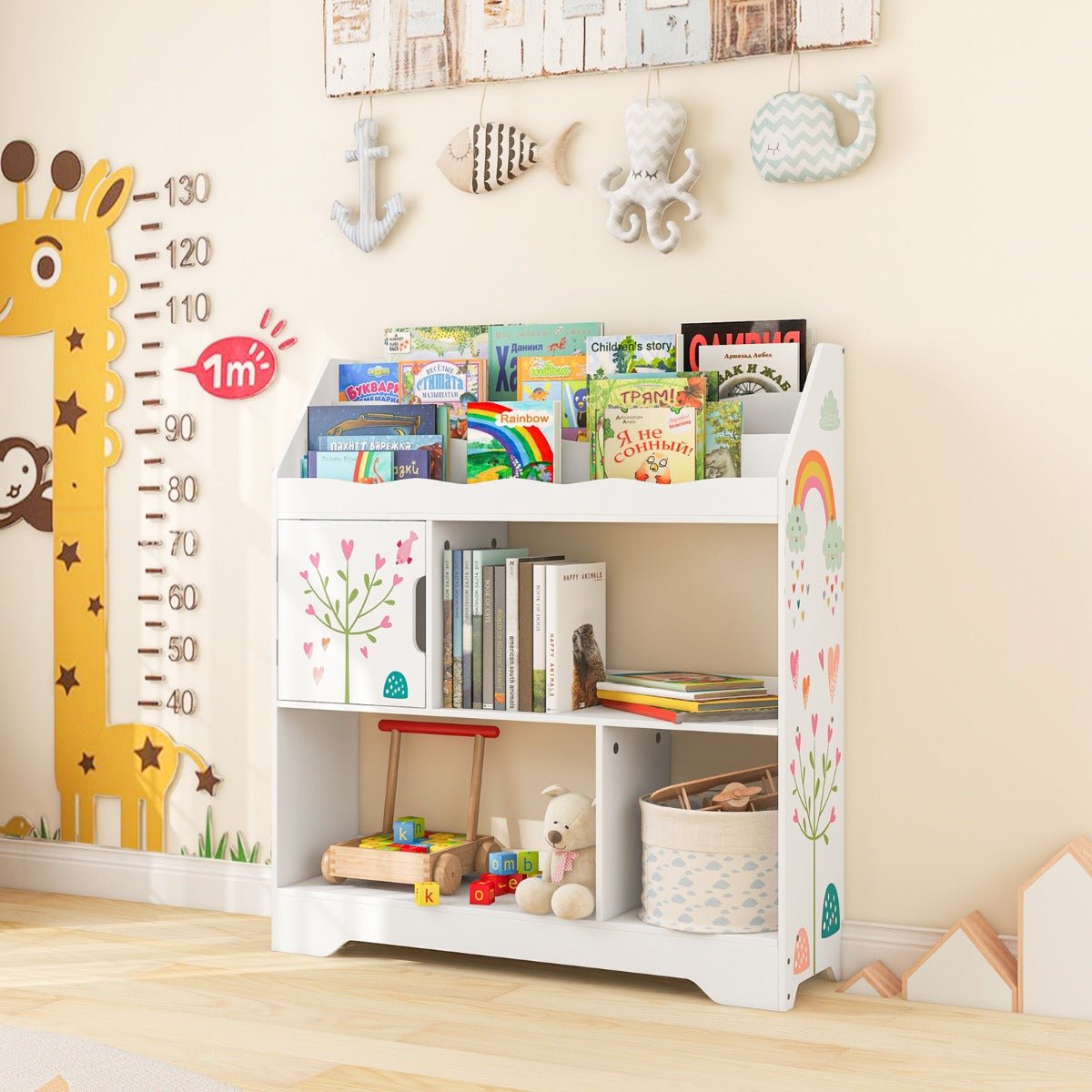 Organized Playroom with White Stand