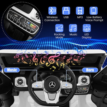 Mercedes-Benz G500 Kids Electric Ride-On Car with Remote, perfect for indoor/outdoor fun.