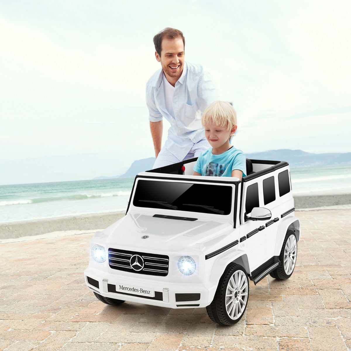 Mercedes-Benz G500 Kids Electric Ride-On Car with Remote, a luxury car toy for kids.