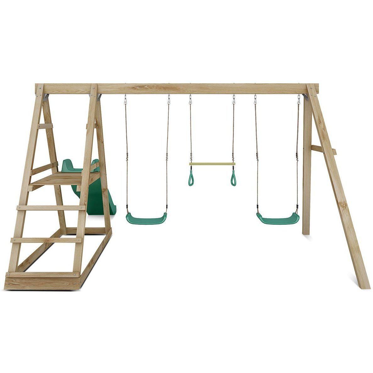 Buy Now Pay Later Buy Winston 4 Station Timber Swing Set with Slide Australia 