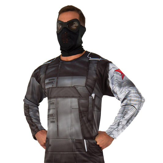 Marvel Winter Soldier Adult Costume Top with Mask for kids superhero play at home.