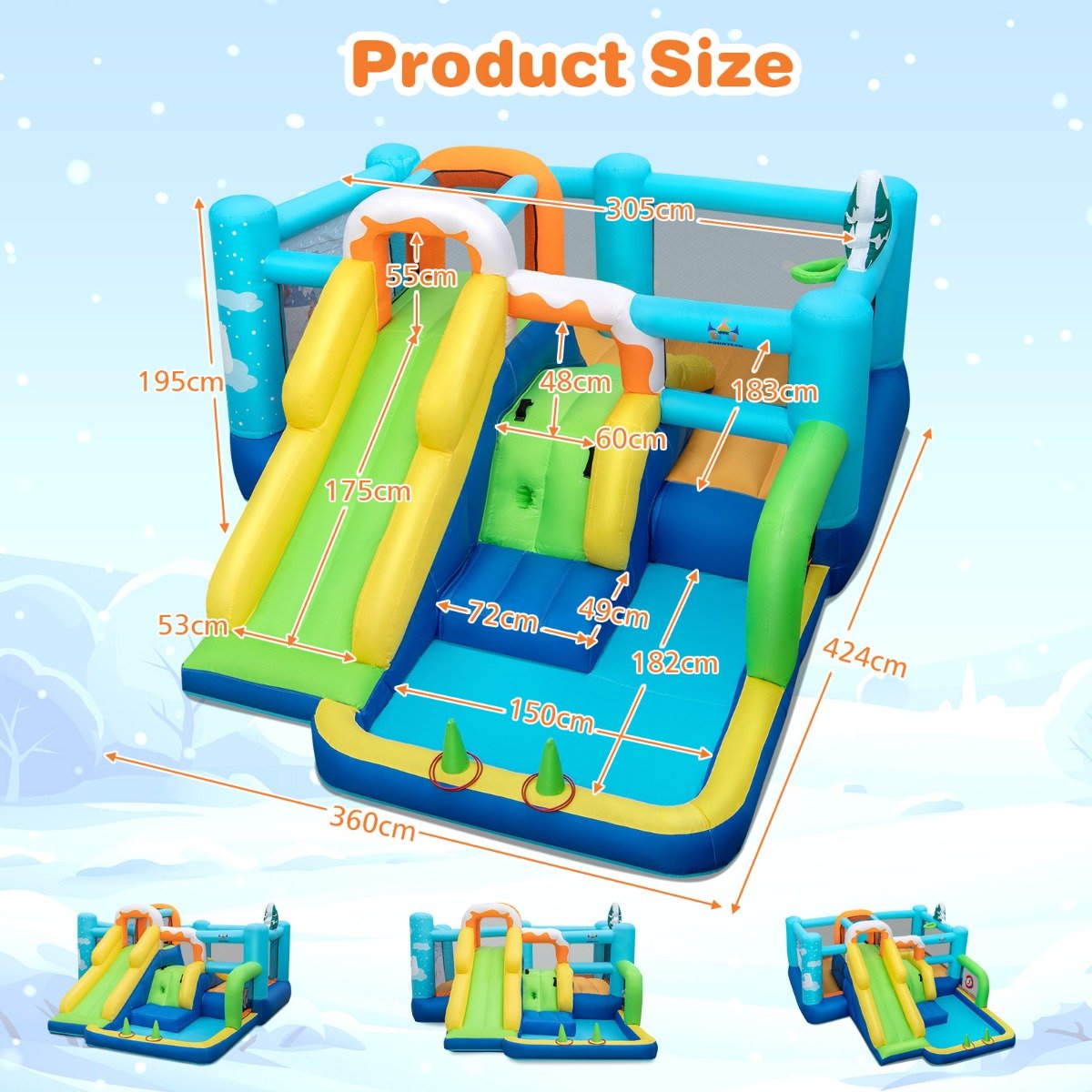 Icy Blast Bouncer with Climbing Wall