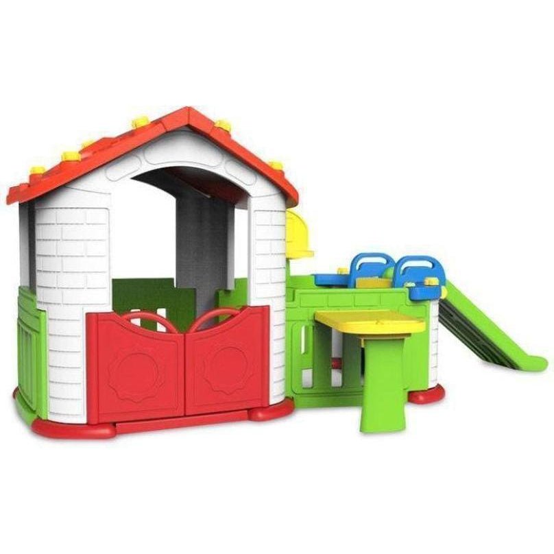 Lifespan Kids Wombat Plus Playhouse Cubby with Slide and Basketball Hoop for toddlers playing.