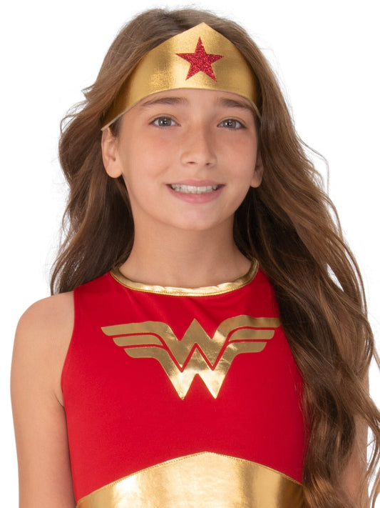 Official Wonder Woman child costume for superhero playtime, perfect for young DC Comics fans.