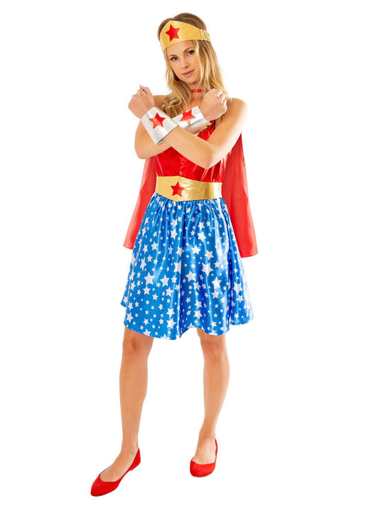 Official Wonder Woman costume for adults, perfect for childrens dress-up play at home.