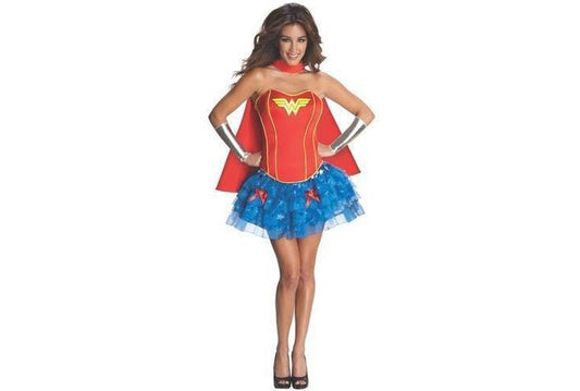 Wonder Woman adult costume for Halloween, parties, or cosplay, featuring DC Comics official design.