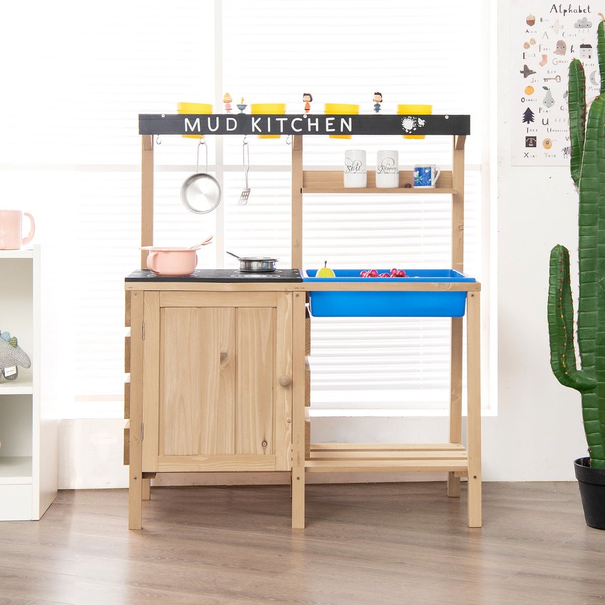 Outdoor Kids Play Kitchen: Wood Toy with Accessories for Imaginative Play