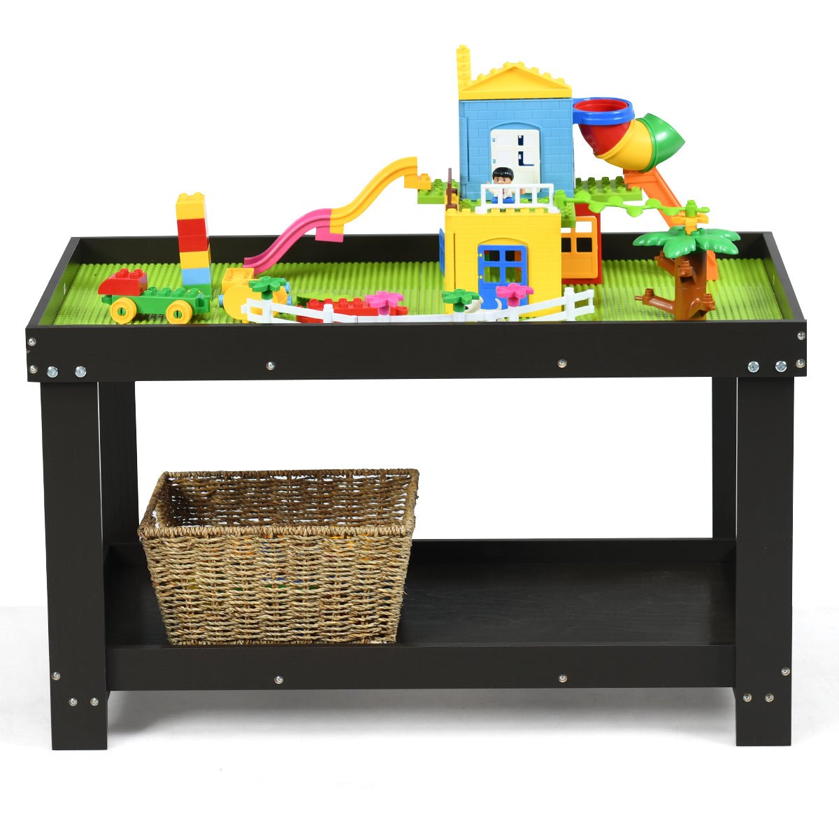 Shop Wooden Kids Activity Table with Storage Shelf and Removable Tabletop