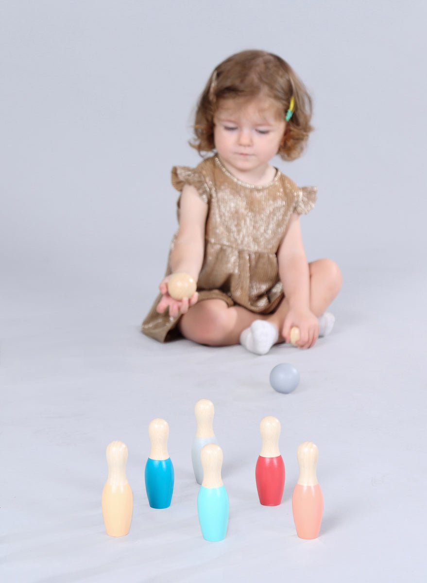 Wooden Bowling Pins and Balls