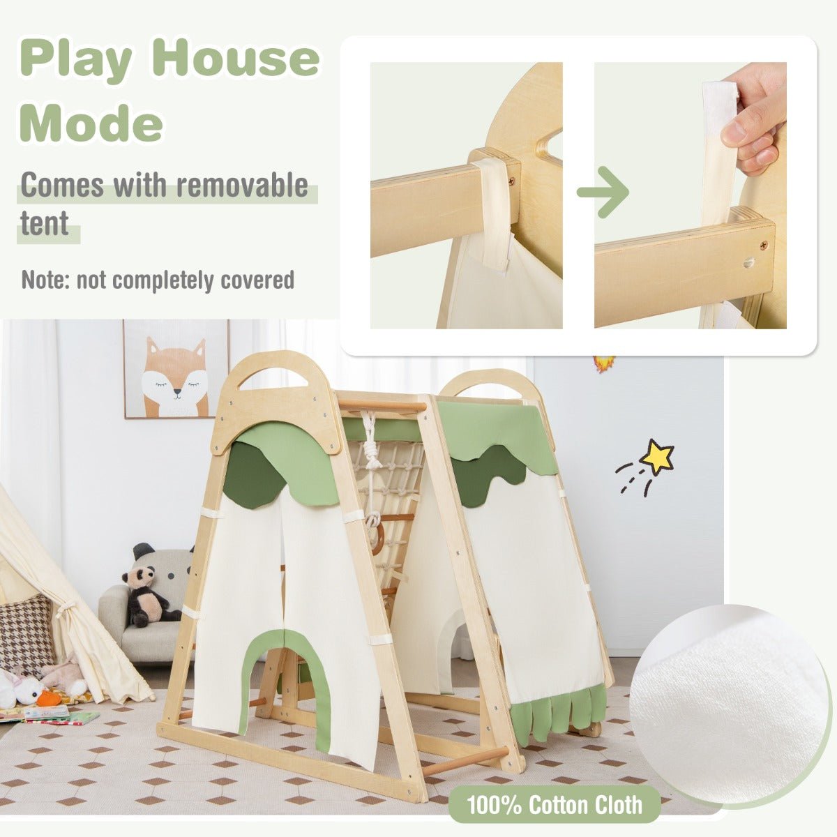 Wooden Climbing Playset with Gymnastics Rings: Building Strength and Joy