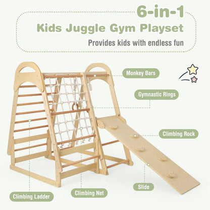 Wooden Climbing Toys Playset: Fun Exploration and Gymnastics Rings