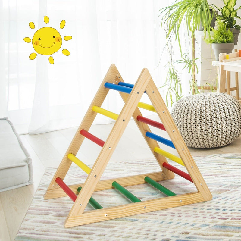 Multicolor Climbing Triangle Ladder Toy for Indoor Play