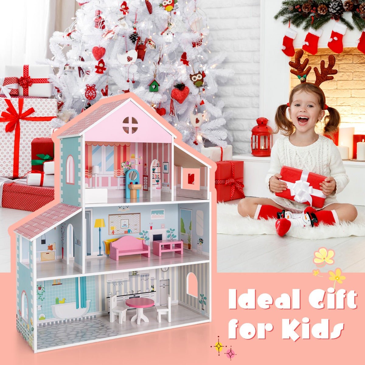 Create Memories with a Furnished Wooden Pretend Play Doll House