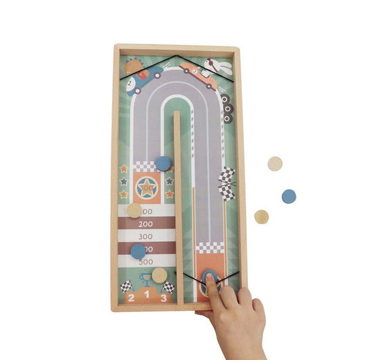 Wooden Sling Pinball Game for kids - interactive, educational toy for indoor fun.