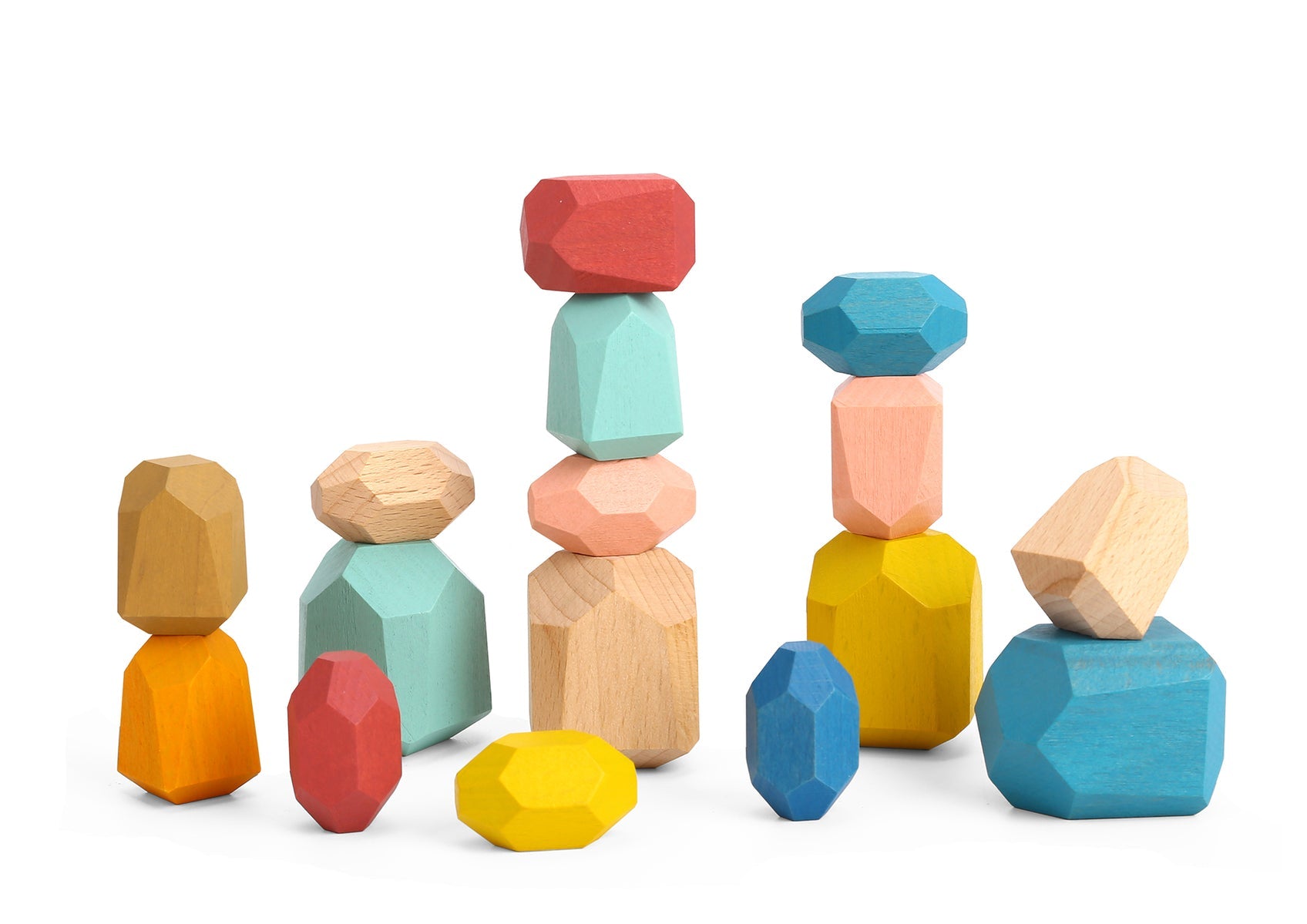Building Rocks Toy Wooden Stacking Stone Blocks by Tooky Toy – Kids Mega Mart