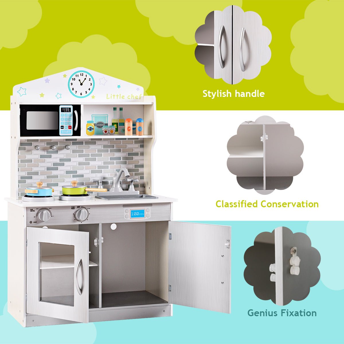 Fuel Imagination with a Grey Wooden Toy Kitchen Playset
