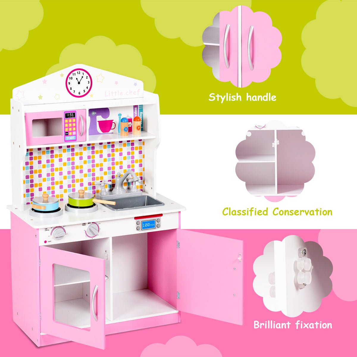 Fuel Imagination with a Pink Wooden Toy Kitchen Playset