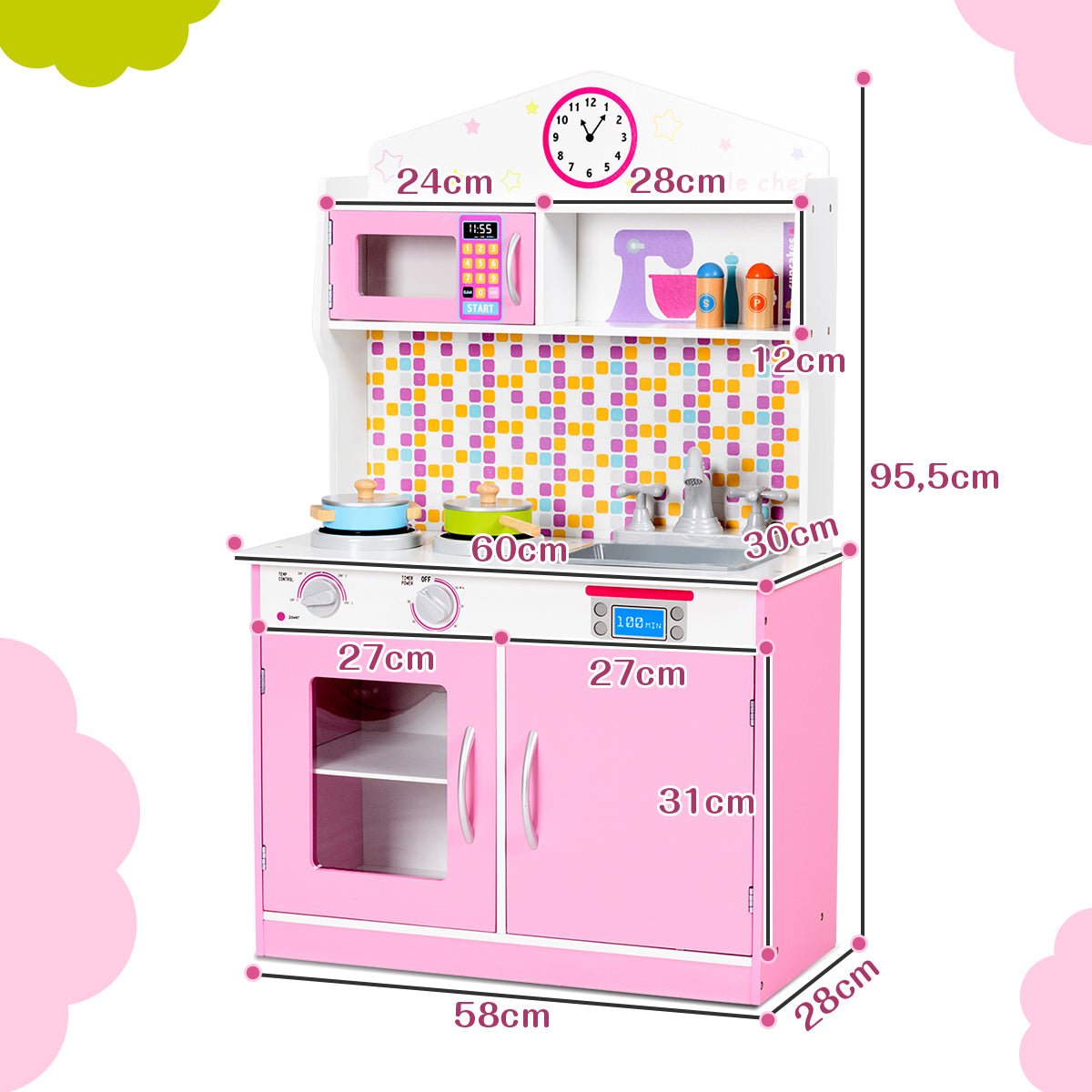Buy the Pink Toy Kitchen Playset at Kids Mega Mart