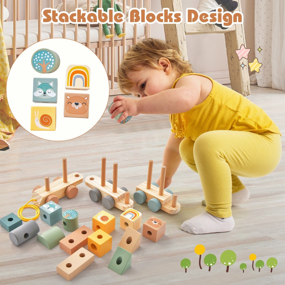 Preschool Wooden Train and Blocks