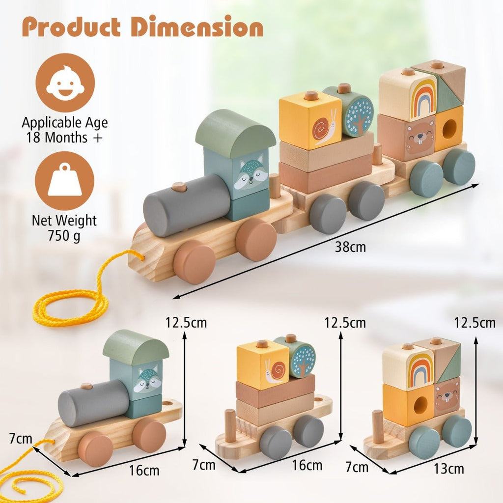 Wooden Stacking Block Train Set - Shop at Kids Mega Mart