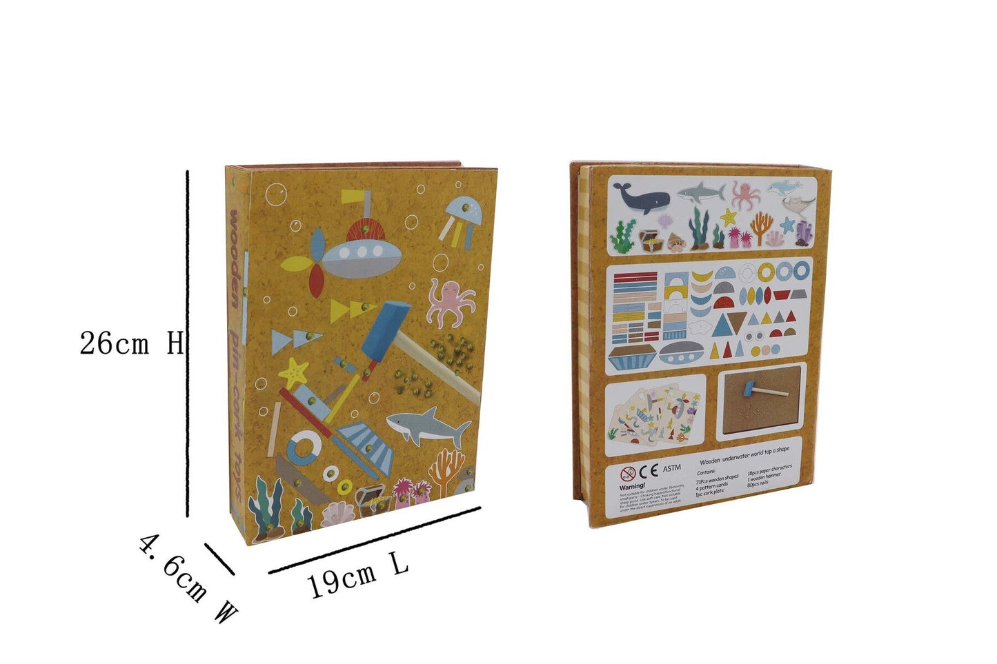 Wooden underwater world shape sorter bookcase for interactive learning and storage in kids rooms.