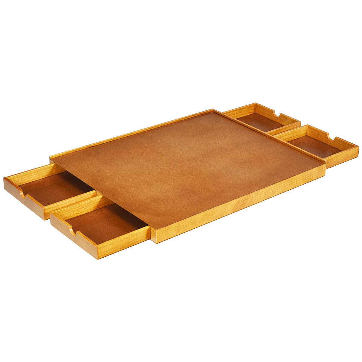 Wooden jigsaw puzzle table with 4 drawers, perfect for kids learning and organization.