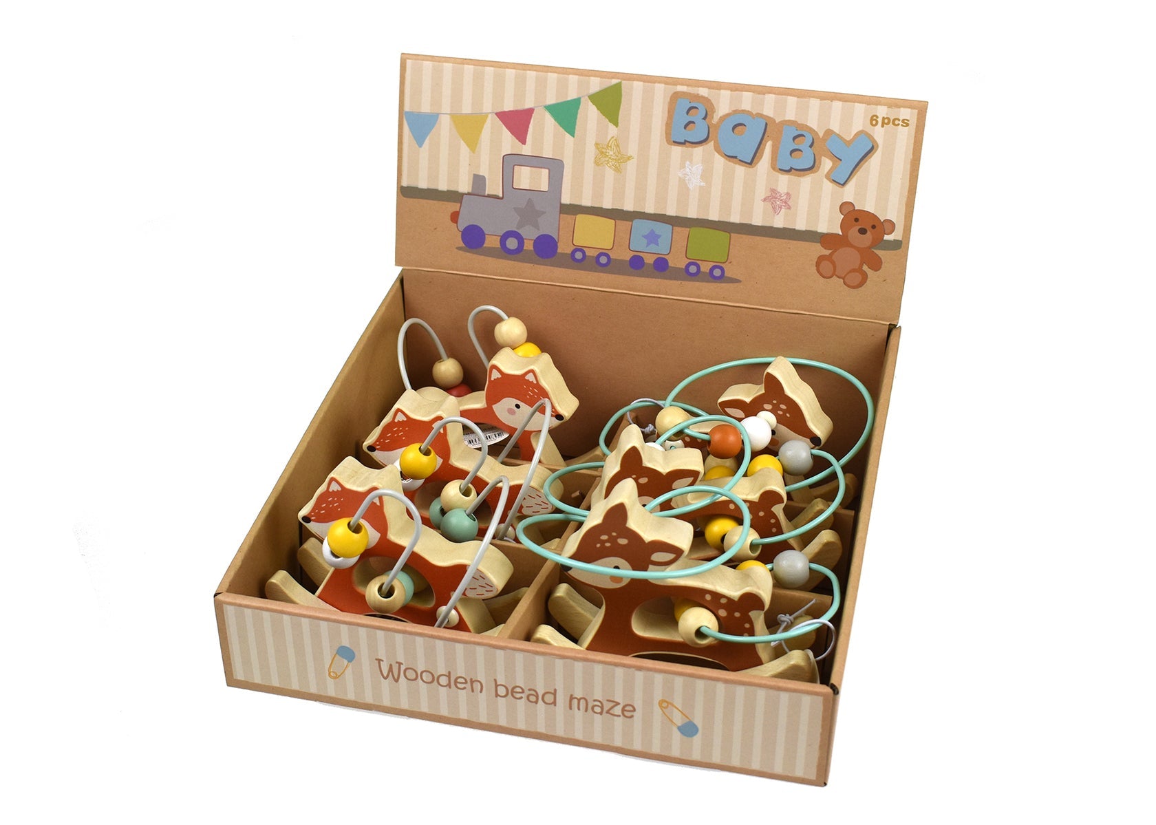 Woodland Fox Rocking Bead Maze promotes motor skills in a playful, home-friendly design.