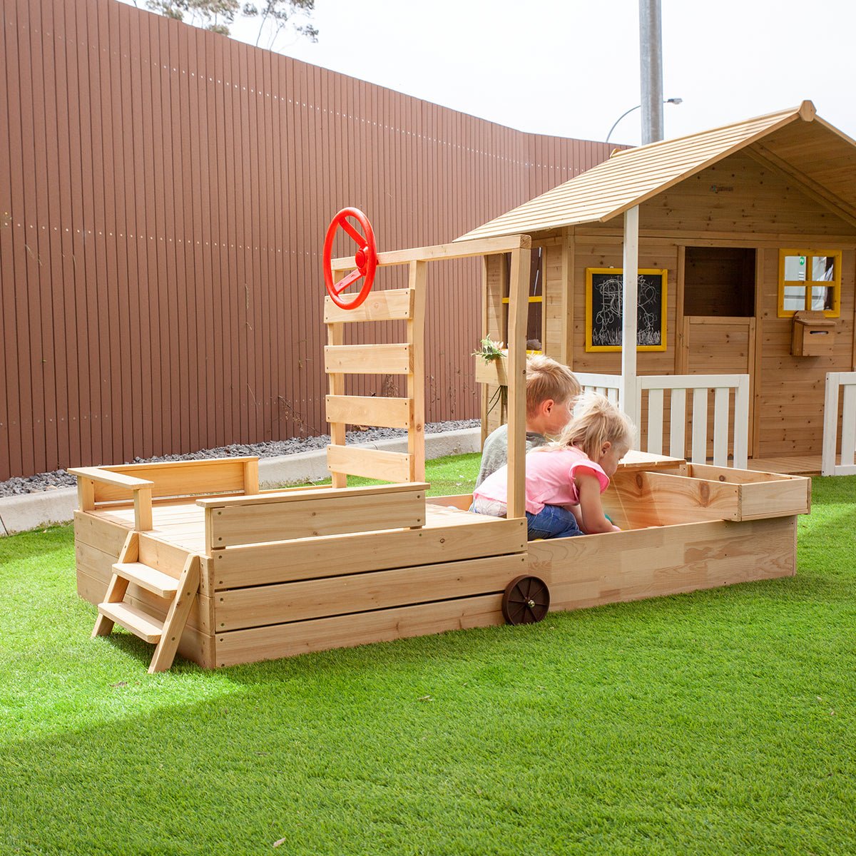 Lifespan Kids Wrangler 4x4 Sandpit and Play Set with Steering Wheel for backyard fun