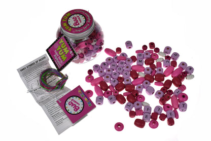 Colorful Yum Yum Pink Sugar Berry Alphabet Bead Craft Kit for creative kids at home