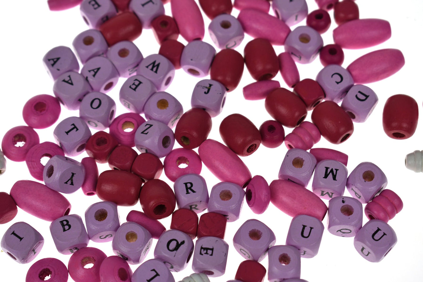 Colorful alphabet bead craft kit for kids with pink sugar berry theme for creative play.