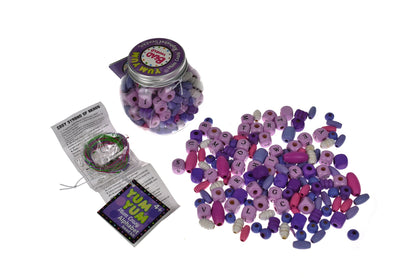 Purple Plum Alphabet Bead Jewelry Craft Kit for Kids - Creative letter-themed DIY fun.