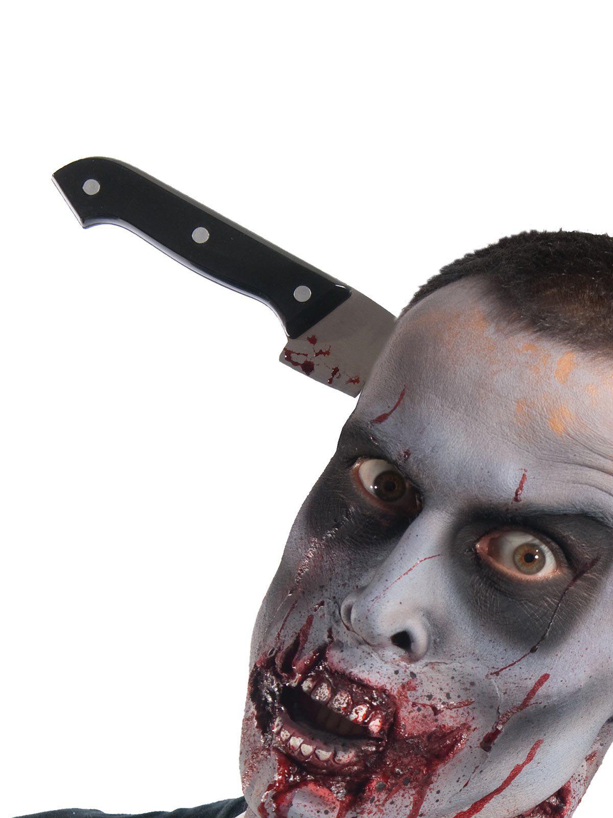 Zombie Kitchen Knife Through Head Accessory - Kids Mega Mart